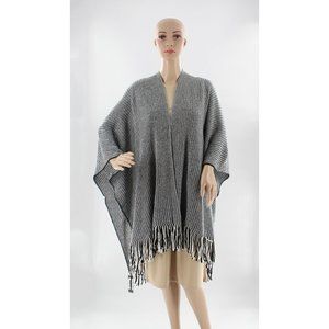 Accessory Street Black & White Knit Topper Ruana